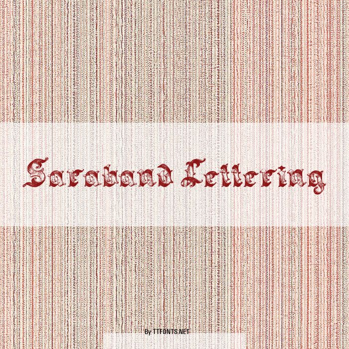 Saraband Lettering example